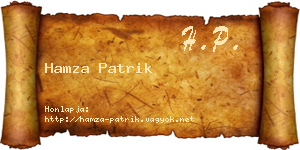 Hamza Patrik névjegykártya